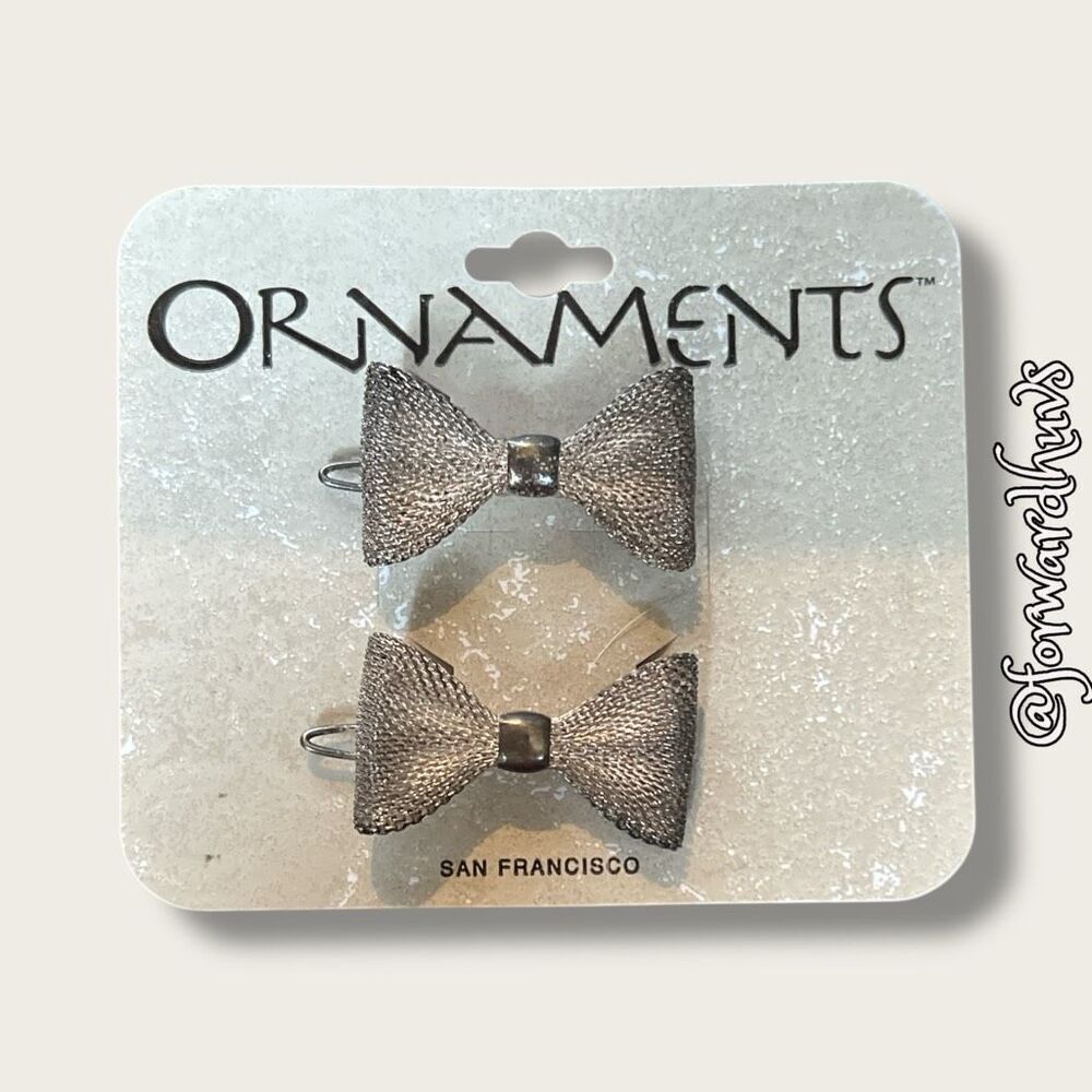 Vintage Silver-Tone Mesh Metal Hair Barrettes – "Ornaments" San Francisco